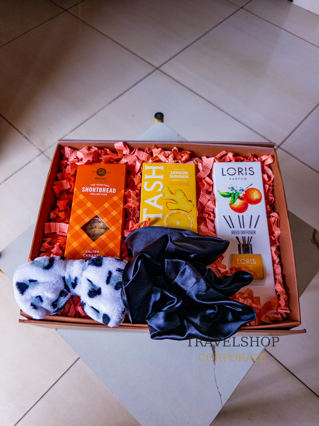 Soft Landing Gift Box for Her | Tea, Diffuser and Shortbread