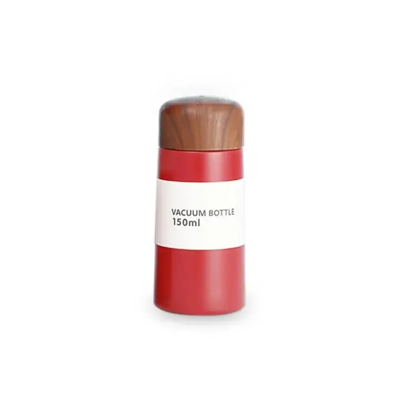 Thermal Pocket Flask with Wooden Tops - 150ml Compact Insulated Flask