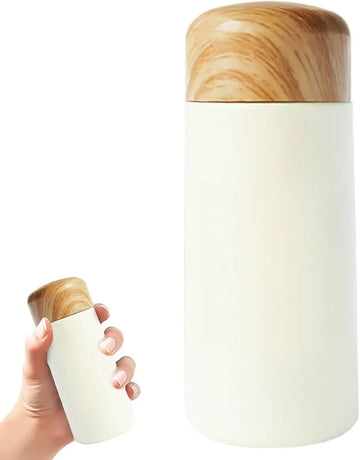 Thermal Pocket Flask with Wooden Tops - 150ml Compact Insulated Flask