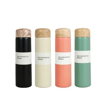 Thermal Flask with Wooden Top - 250ml Insulated Beverage Container