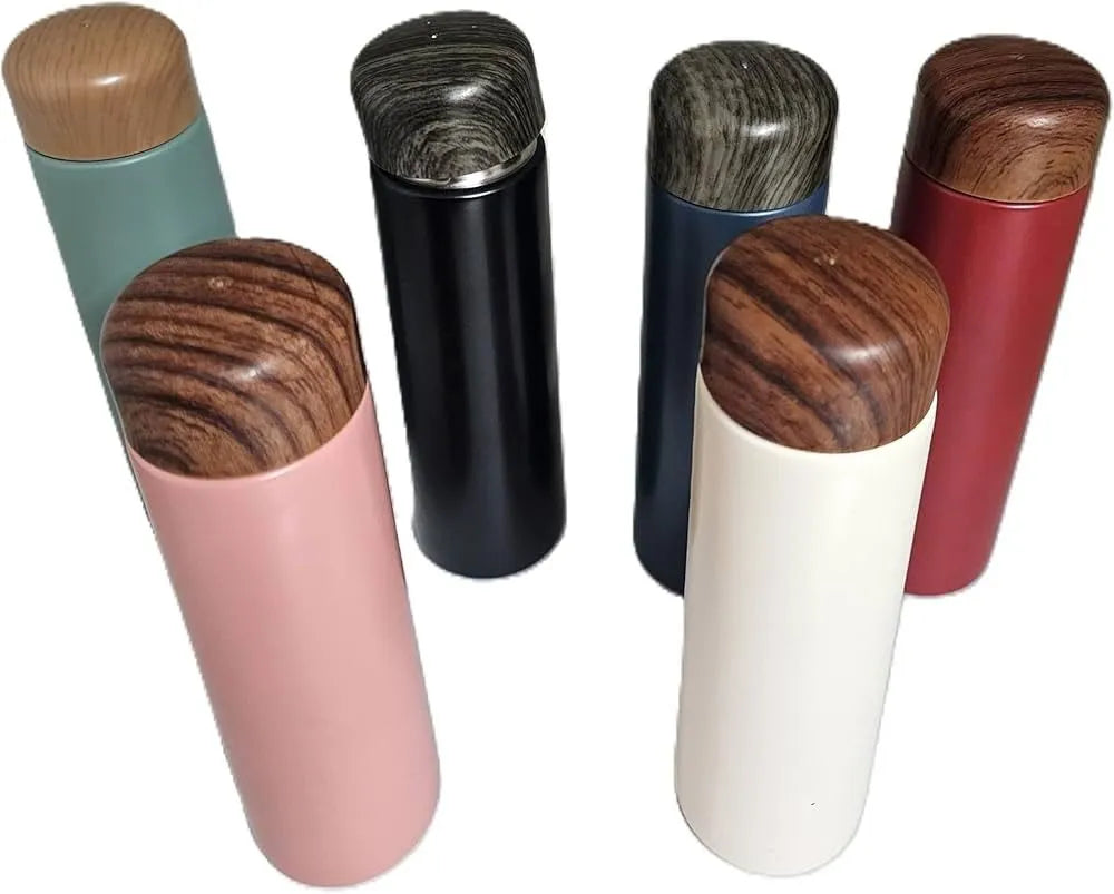 Thermal Flask with Wooden Top - 250ml Insulated Beverage Container