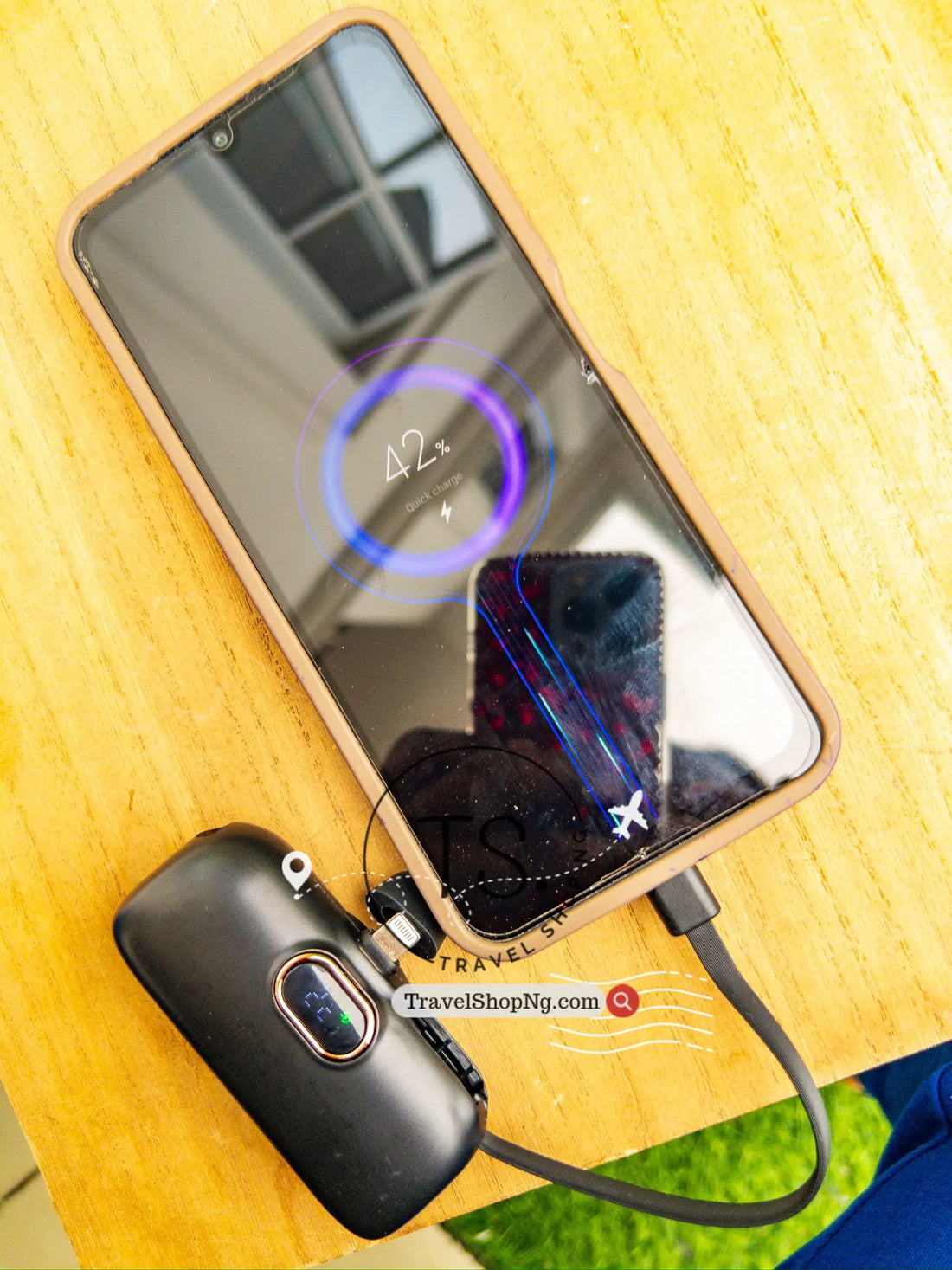Portable Mini Power Bank with Lightning & Type-C Charging Options