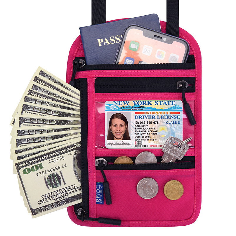 RFID-Blocking Neck Wallet | Secure Travel Document Bag