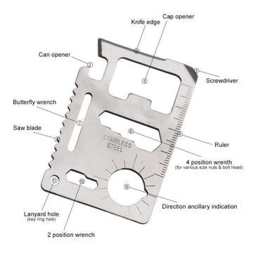 Stainless Steel Multi-Tool with Card Case: Pocket-Sized Power