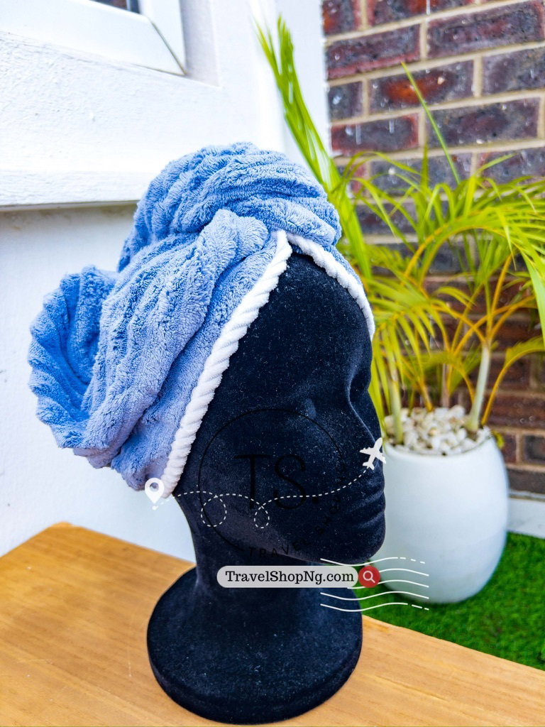 Quick Dry Hair Towel with Button Wrap for Fast Absorption and Care