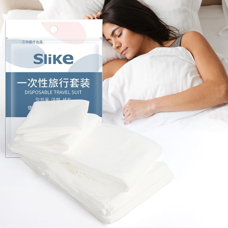 Slike Disposable Bedsheet & Duvet Cover Set 210x230cm with 2 Pillowcases