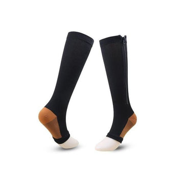 Zip-Up Zipper Compression Socks | Ideal for Travel & Sports
