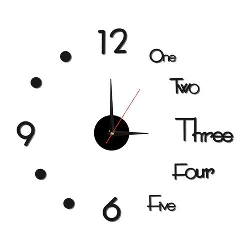 3D Mirror Number Digital Wall Clock Stickers - Modern Home Decor
