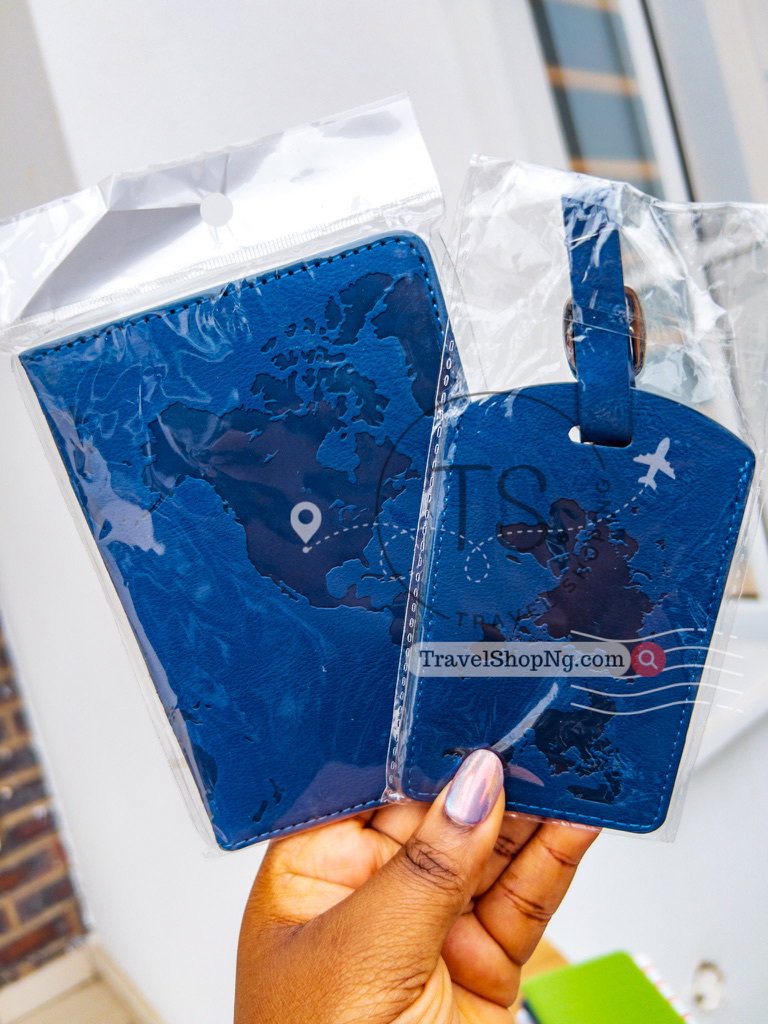 Map Pattern Passport Cover | RFID Blocking & Matching Luggage Tag