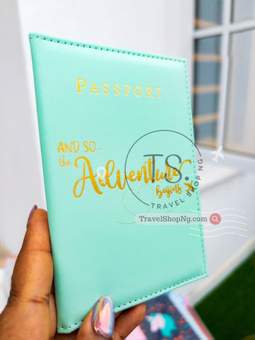 "And So The Adventure Begins" Passport Holder & Cover