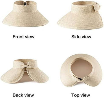 Roll-Up Straw Hat Portable Packable Sun Hat