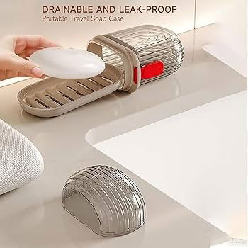 Bar Soap Storage Case with Detachable Dish and Lid | Keep Soap Fresh