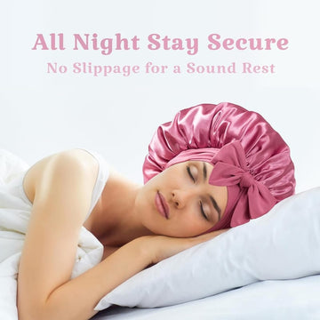 Satin Silk Bonnet with Tie Band | Reversible Sleep Cap
