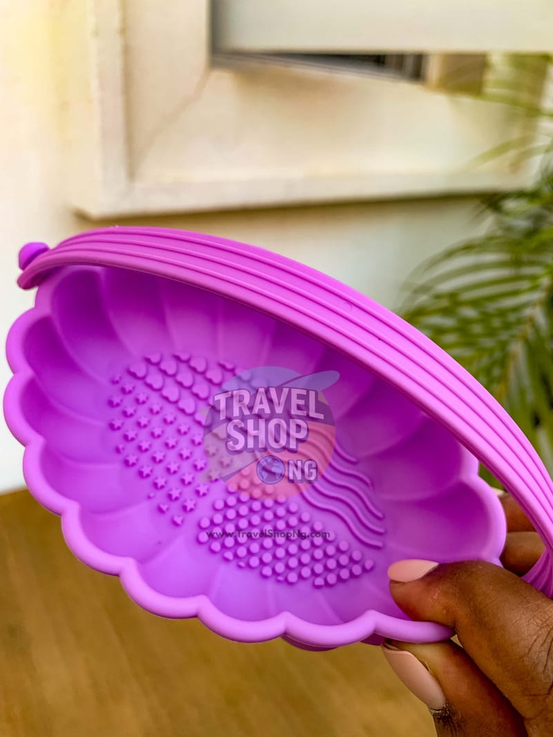 Silicone Makeup Brush Holder & Cleaning Mat | Purple