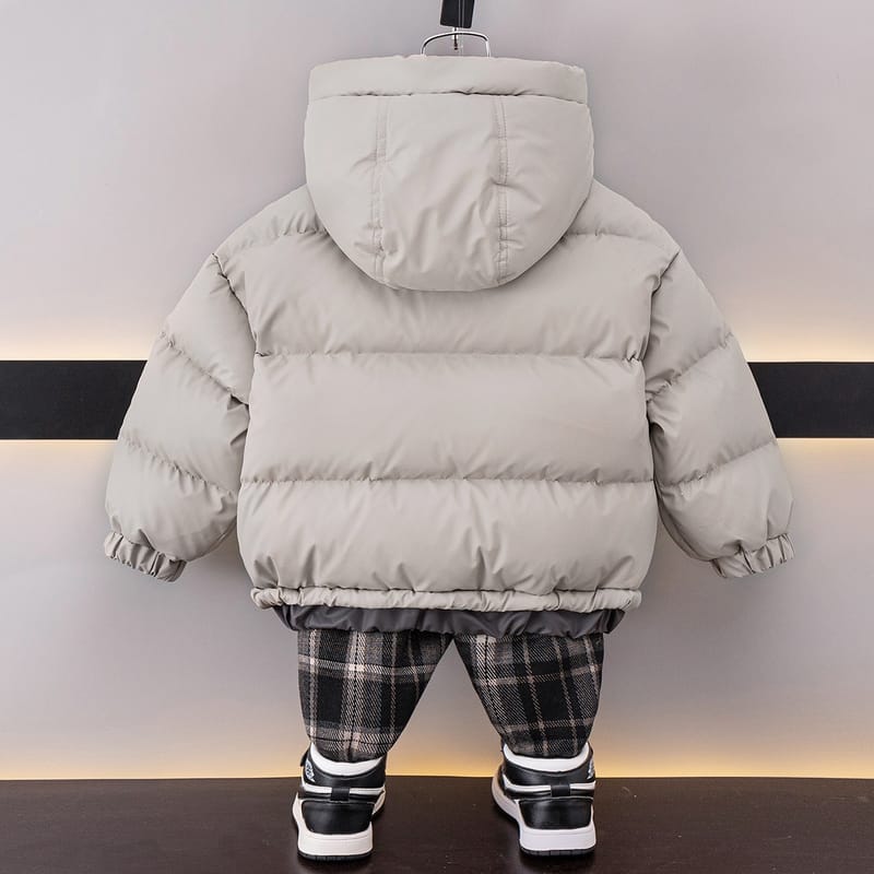 Duck Down Warm Thickened Winter Jackets for Kids with Hood and Adjustable Features