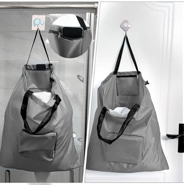 Foldable Travel Laundry Bag with Drawstring and Carabiner